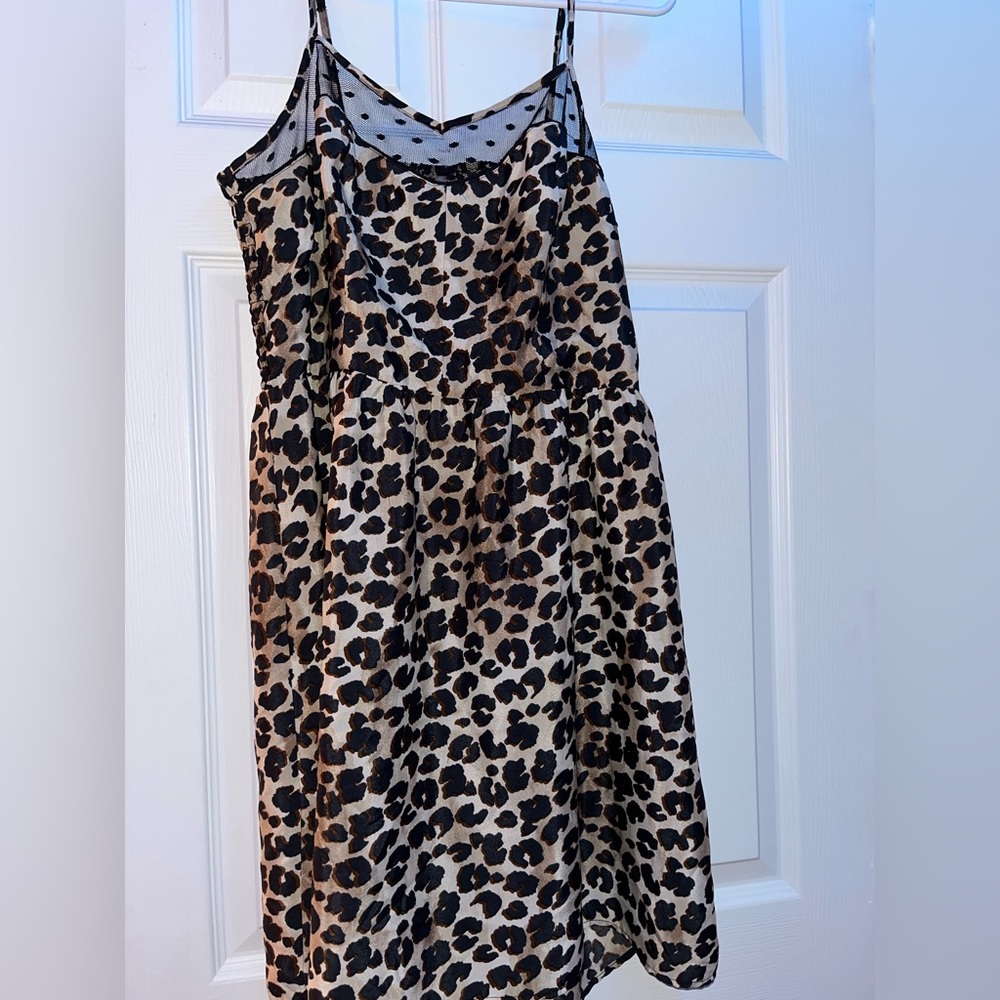 XL spaghetti strap cheetah print dress